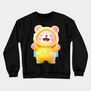 AKBLM - HAPPY CHIBI チビ KUMA WANTS HUGS | KAWAII 3D ANIME MASCOT Crewneck Sweatshirt